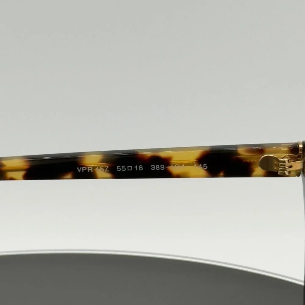 Prada Eyeglasses VPR15Z 389-1O1 Glasses Black on Brown Yellow Havana 53mm READ